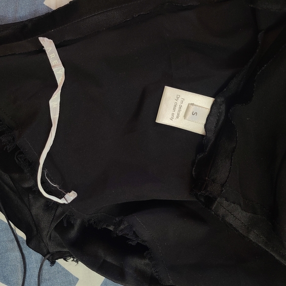 Are You Am I Ninfa 100% silk black silk slip mini dress - Picture 8 of 8